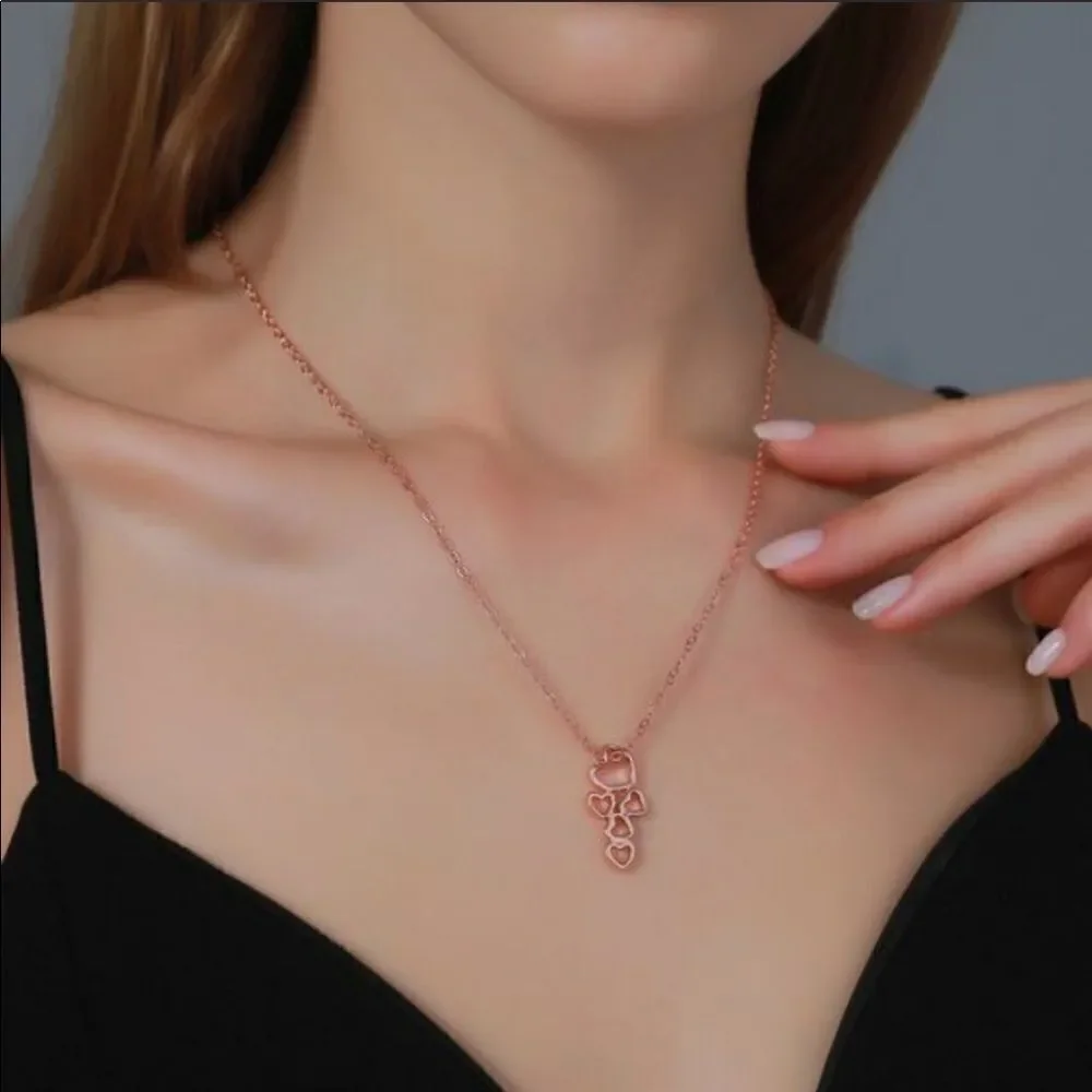 Necklace Heart pendant Zinc alloy Electroplated